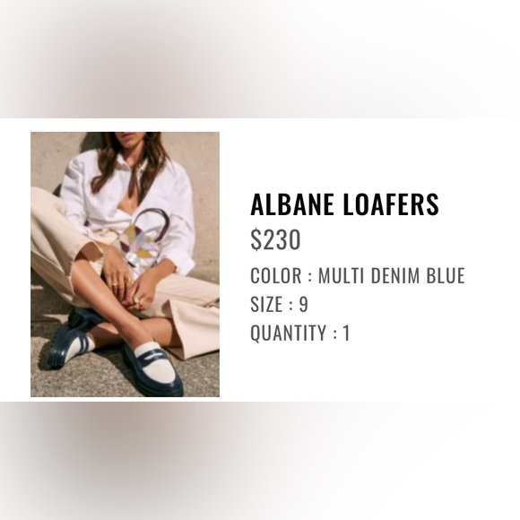Sezane Albane Loafers Multi Denim Blue - Size 9 - Picture 2 of 7